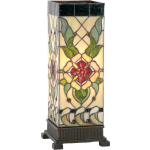 Clayre & Eef Tafellamp Tiffany 18*18*45 Cm E27/max 1*60w Meerkleurig Glas Roos Lumilamp 5ll-9226 - Beige