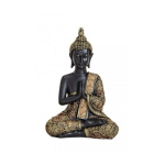 Boeddha Beeld/goud Zittend 21 Cm Type 1 - Zwart