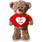 Bellatio Decorations Pluche Teddybeer/ Knuffelbeer Met I Love Oma Hartje T-shirt - 24 Cm - Cadeau / Verjaardag - Wit