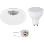 BES LED Led Spot Set - Pragmi Pollon Pro - Gu10 Fitting - Inbouw Rond - Mat - 4w - Helder/koud 6400k - Verdiept - Ø82mm - Wit