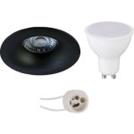 BES LED Led Spot Set - Pragmi Nora Pro - Gu10 Fitting - Inbouw Rond - Mat - 4w - Natuurlijk Wit 4200k - Ø82mm - Zwart