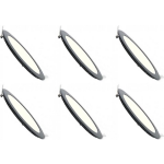 BES LED Led Downlight Slim 6 Pack - Inbouw - 3w - Dimbaar - Natuurlijk Wit 4200k - Rond - Mat - Aluminium - Ø90mmm - Zwart