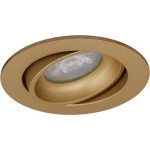 BES LED Spot Armatuur Gu10 - Pragmi Delton Pro - Inbouw Rond - Mat - Aluminium - Kantelbaar - Ø82mm - Goud