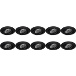 BES LED Spot Armatuur 10 Pack - Pragmi Uranio Pro - Gu10 Fitting - Inbouw Rond - Mat - Aluminium - Kantelbaar - Ø82mm - Zwart