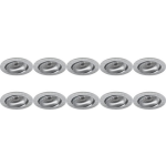 BES LED Spot Armatuur 10 Pack - Pragmi Delton Pro - Gu10 Fitting - Inbouw Rond - Mat Zilver - Aluminium - Kantelbaar - Ø82mm