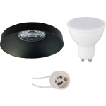 BES LED Led Spot Set - Pragmi Vrito Pro - Gu10 Fitting - Inbouw Rond - Mat - 6w - Warm Wit 3000k - Ø82mm - Zwart