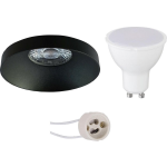 BES LED Led Spot Set - Aigi - Pragmi Vrito Pro - Gu10 Fitting - Inbouw Rond - Mat - 8w - Warm Wit 3000k - Ø82mm - Zwart