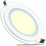 BES LED Led Downlight Slim - Inbouw Rond 15w - Warm 3000k - Mat Glas - Ø200mm - Wit