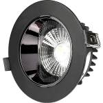 BES LED Led Spot - Inbouwspot - Viron Coba - 10w - Warm Wit 3000k - Rond - Mat - Aluminium - Zwart