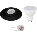 BES LED Led Spot Set - Pragmi Nivas Pro - Gu10 Fitting - Inbouw Rond - Mat - 4w - Warm Wit 3000k - Trimless - Kantelbaar - - Zwart