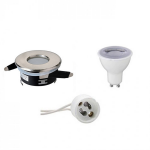 BES LED Led Spot Set - Aigi - Gu10 Fitting - Waterdicht Ip65 - Dimbaar - Inbouw Rond - Mat Chroom - 6w - Natuurlijk 4200k - - Wit