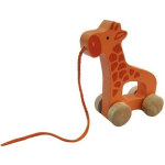 Hape Houten Duw & Rol Giraffe - Oranje