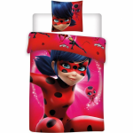 Miraculous Ladybug - Jump - Dekbedovertrek - Eenpersoons - 140 x 200 cm - - Rood
