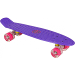 Amigo skateboard met ledverlichting 55,5 cm/roze - Paars