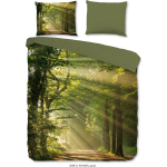 Good Morning Woods Dekbedovertrek - 2-persoons (200x200/220 Cm + 2 Slopen) - Katoen - - Groen