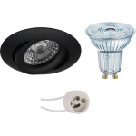 Osram - Led Spot Set - Parathom Par16 940 36d - Pragmi Uranio Pro - Gu10 Fitting - Dimbaar - Inbouw Rond - Mat - - Zwart