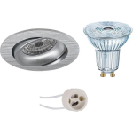 Osram - Led Spot Set - Parathom Par16 940 36d - Pragmi Delton Pro - Gu10 Fitting - Dimbaar - Inbouw Rond - Mat Zilver - - Silver