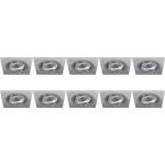 BES LED Spot Armatuur 10 Pack - Pragmi Borny Pro - Gu10 Fitting - Inbouw Vierkant - Mat Zilver - Aluminium - Kantelbaar - 92mm