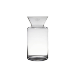 Bellatio Decorations Transparante Luxe Stijlvolle Vaas/vazen Van Glas 30 X 15 Cm - Bloemen/boeketten Vaas Voor Binnen Gebruik