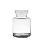 Bellatio Decorations Transparante Luxe Stijlvolle Vaas/vazen Van Glas 27 X 19 Cm - Bloemen/boeketten Vaas Voor Binnen Gebruik
