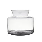 Bellatio Decorations Transparante Luxe Stijlvolle Vaas/vazen Van Glas 25 X 29 Cm - Bloemen/boeketten Vaas Voor Binnen Gebruik