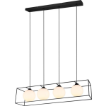 BES LED Led Hanglamp - Hangverlichting - Trion Gebia - E27 Fitting - 4-lichts - Vierkant - Mat - Aluminium - Zwart