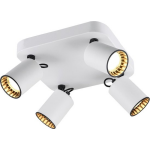 BES LED Led Plafondspot - Trion Pirlo - Gu10 Fitting - 4-lichts - Vierkant - Mat - Aluminium - Wit