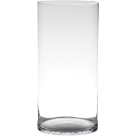 Bellatio Decorations Transparante Home-basics Cylinder Vaas/vazen Van Glas 40 X 19 Cm - Bloemen/takken/boeketten Vaas Voor Binnen Gebruik