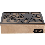 Clayre & Eef Koffie Capsule Doos 24*24*5 Cm Hout - Bruin