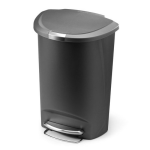 Simplehuman Semi Round Afvalemmer 50 L - - Grijs