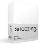 Snoozing Jersey Hoeslaken - 100% Gebreide Jersey Katoen - Lits-jumeaux (200x210/220 Cm) - - Wit