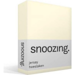 Snoozing Jersey Hoeslaken - 100% Gebreide Jersey Katoen - Lits-jumeaux (180x210/220 Cm) - Ivoor - Wit