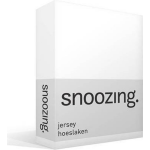 Snoozing Jersey Hoeslaken - 100% Gebreide Jersey Katoen - 1-persoons (80/90x200 Cm) - - Wit