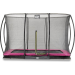 EXIT Toys Silhouette Verlaagde Trampoline Met Veiligheidsnet Rechthoekig - 244 X 366 Cm - - Roze