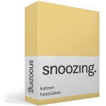 Snoozing - Katoen - Hoeslaken - 200x200 - - Geel
