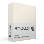 Snoozing - Katoen - Extra Hoog - Hoeslaken - 140x200 - Ivoor - Wit