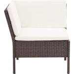 Vidaxl 3-delige Loungeset Met Kussens Poly Rattan - Bruin