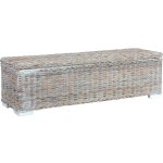 Vidaxl Opbergbox 120 Cm Kubu Rattan En Massief Mangohout - Wit