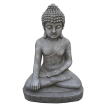 Stone-lite Boeddha Zit Middel 27x20x40 Cm Licht Fiberclay - Grijs