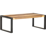 Vidaxl Salontafel 110x60x40 Cm Massief Hout Met Sheesham Afwerking - Zwart