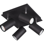 BES LED Led Plafondspot - Trion Mary - Gu10 Fitting - 4-lichts - Vierkant - Mat - Aluminium - Zwart