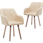 Vidaxl Eetkamerstoelen 2 St Stof Crème