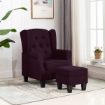 Vidaxl Fauteuil Met Voetenbankje Stof - Paars