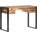 Vidaxl Bureau 110x50x76 Cm Massief Hout Met Sheesham Afwerking - Bruin