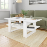 Vidaxl Salontafel 110x55x42 Cm Spaanplaat Hoogglans - Wit