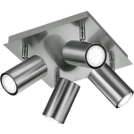 BES LED Led Plafondspot - Trion Mary - Gu10 Fitting - 4-lichts - Vierkant - Mat Nikkel - Aluminium