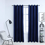 Vidaxl Gordijn Verduisterend Met Ringen 2 St 140x245 Cm Fluweel - Blauw