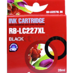 Brother Merkloos - Inktcartridge / Alternatief voor de Brother LC-227BK / - Zwart