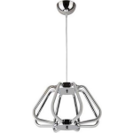 BES LED Led Hanglamp - Phoena - Industrieel - 38w - Natuurlijk 4000k - Ovaal - Glans Chroom Aluminium - Wit