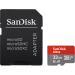 Sandisk MicroSDHC Ultra 32GB 120 MB/s CL10 A1 UHS-1 + SD Ada - Grijs